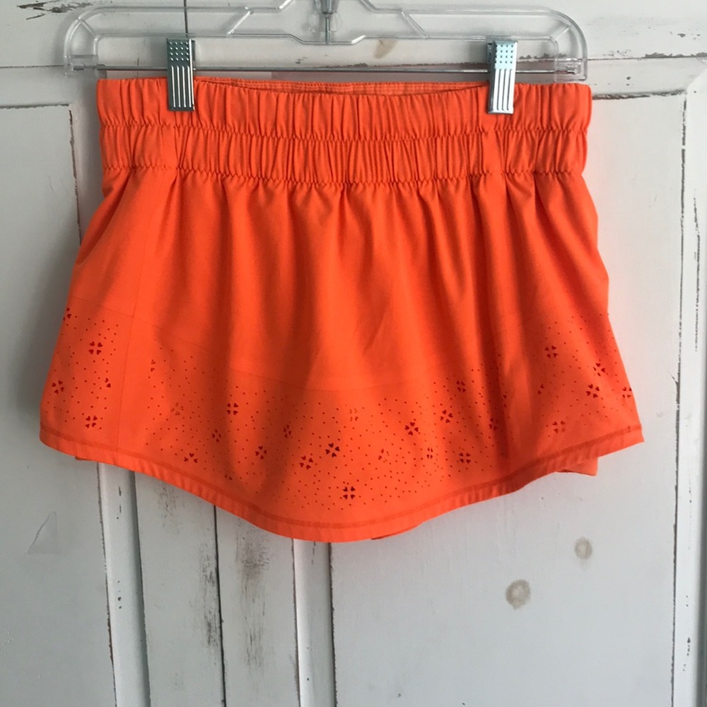 Lululemon Neon Orange Breeze By Skirt